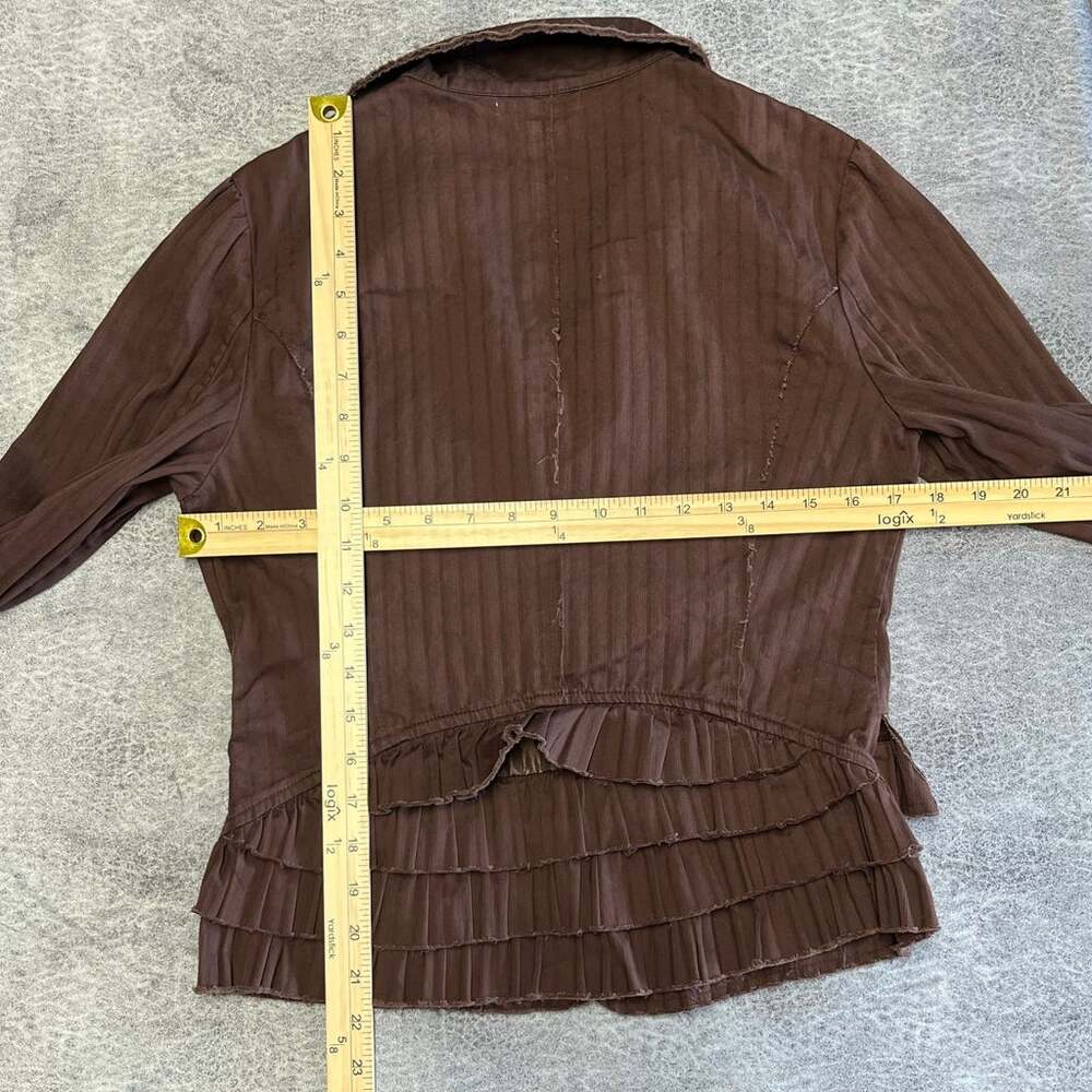 Y2k 6 Degrees Pinstripe Ruffled Jacket - Picture 7 of 7